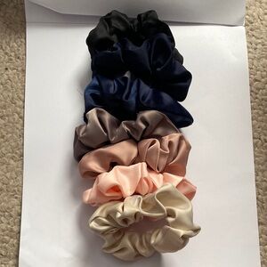 Set of Satin Hair Scrunchies in Neutral Tones